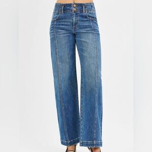 🎁25% Off Bundles RISEN MidRise Fit Wide Baggy Jeans Classic Blue Women's Jeans